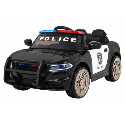 Elektrické autíčko Policajné auto - čierne